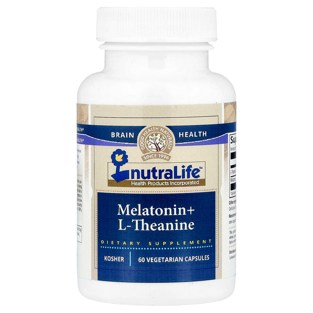 NutraLife Melatonin + L-Theanine, 60 Vegetarian Capsules - product front