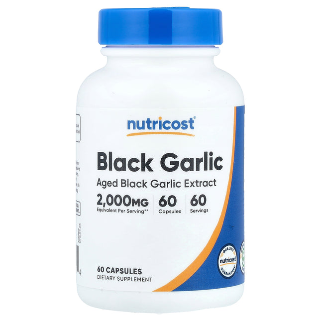 Nutricost Black Garlic 2,000 mg 60 Capsules - front of bottle