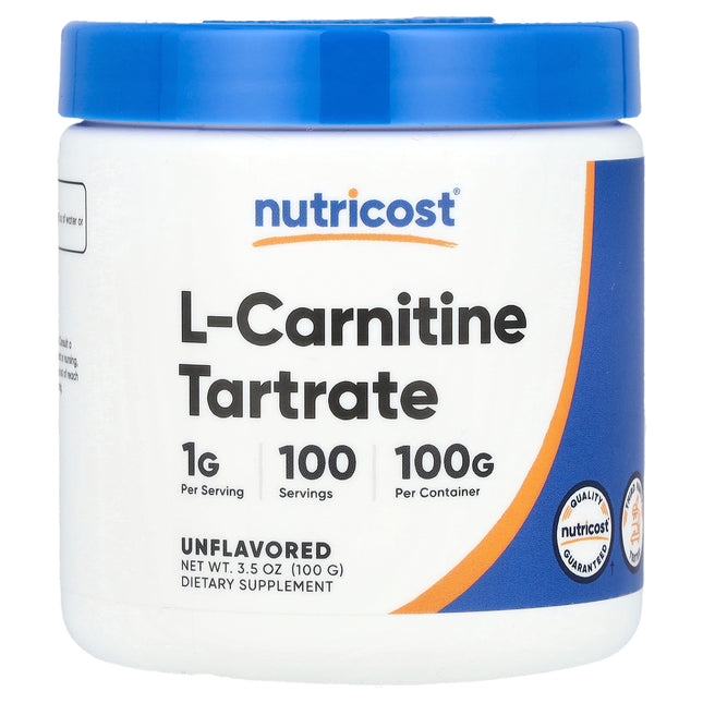 Nutricost L-Carnitine Tartrate, Unflavored 100 g (3.5 oz) - front of pack