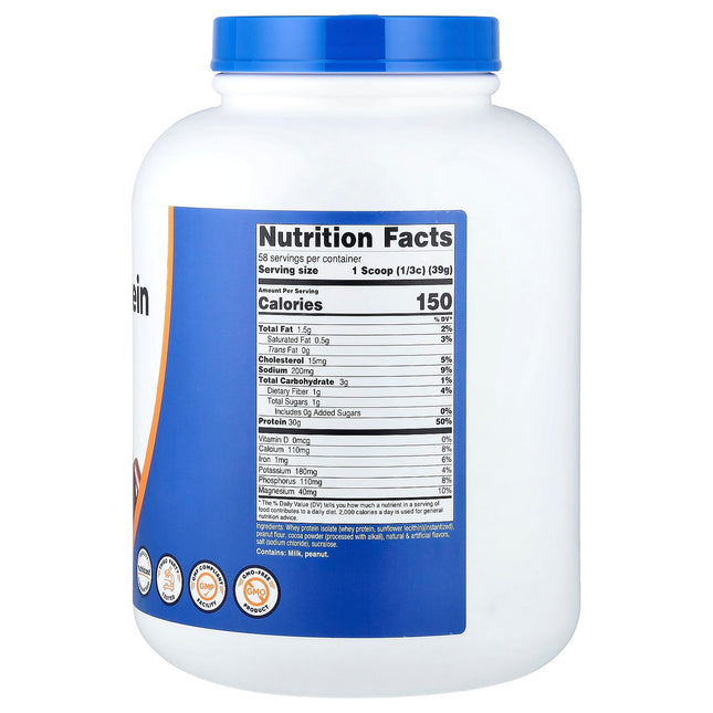 Nutricost Whey Protein Isolate Chocolate PB 2268g - Nutrition Facts and Ingredients