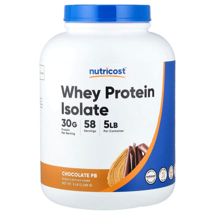 Nutricost Whey Protein Isolate Chocolate PB 2268g - Front