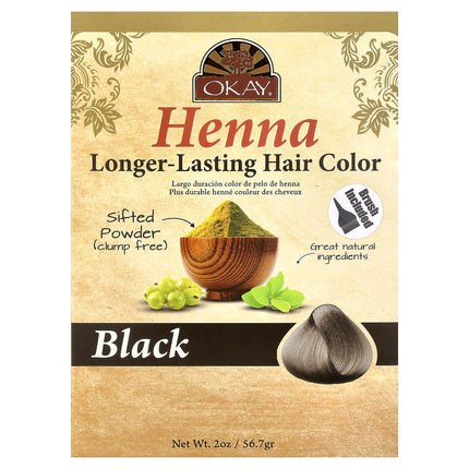 Okay Pure Naturals Henna Hair Colour Black 2 oz (56.7 g) – front of pack