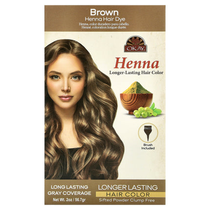 Okay Pure Naturals Henna Hair Colour Brown 2 oz (56.7 g) – front of pack