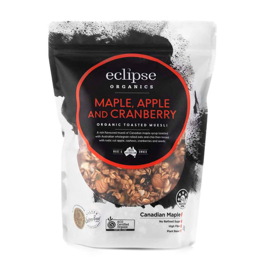 Eclipse Organic Toasted Muesli – Maple Apple and Cranberry