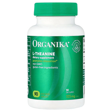 Organika L-Theanine, 225 mg, 90 Vegetarian Capsules - product front