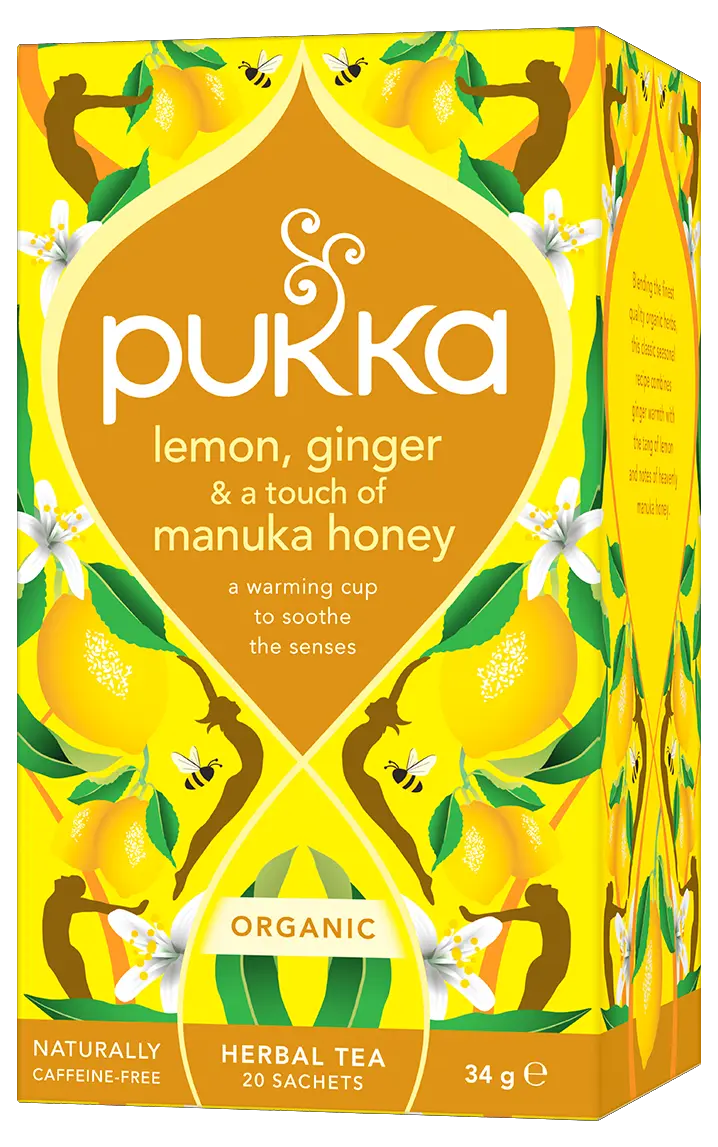Pukka Lemon, Ginger & Manuka Honey Herbal Tea (Imperfect Packaging)