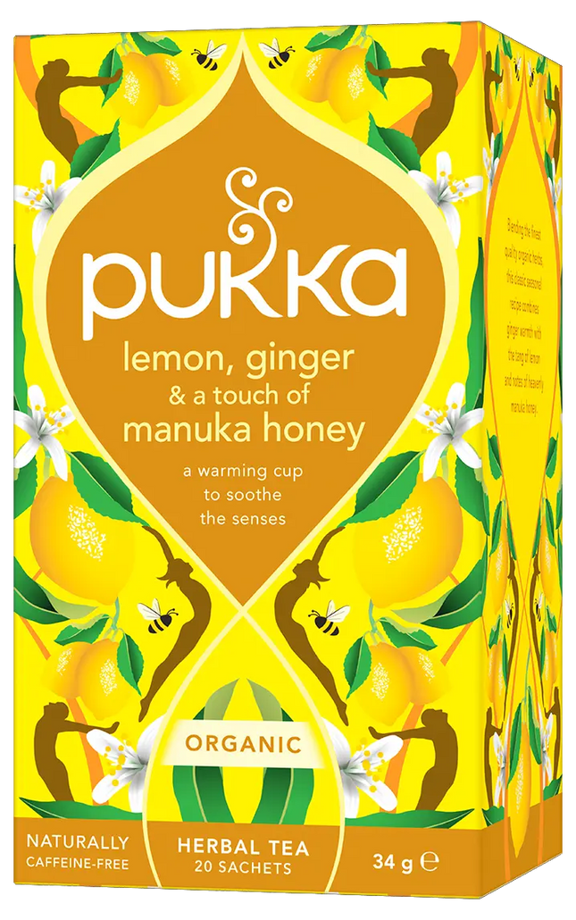 Pukka Lemon, Ginger & Manuka Honey Herbal Tea (Damaged)