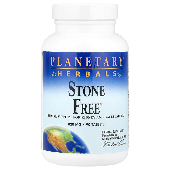 Planetary Herbals Stone Free 90 tablets bottle, front of pack