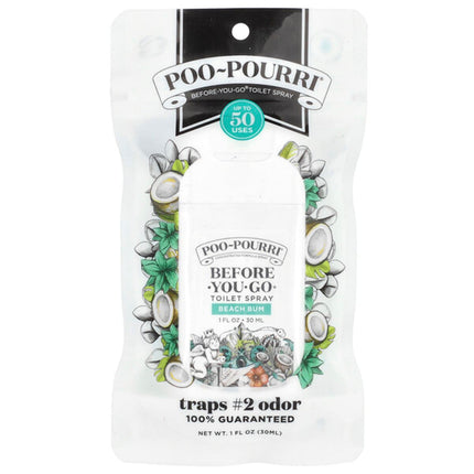 Poo-Pourri, Before-You-Go® Toilet Spray, Beach Bum, 1 fl oz (30 ml)  - back label with ingredients