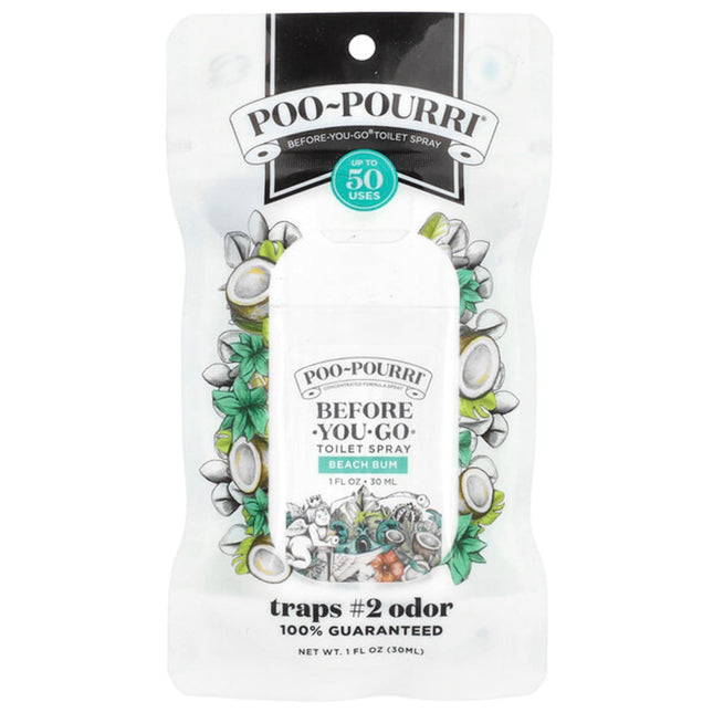 Poo-Pourri, Before-You-Go® Toilet Spray, Beach Bum, 1 fl oz (30 ml)  - back label with ingredients