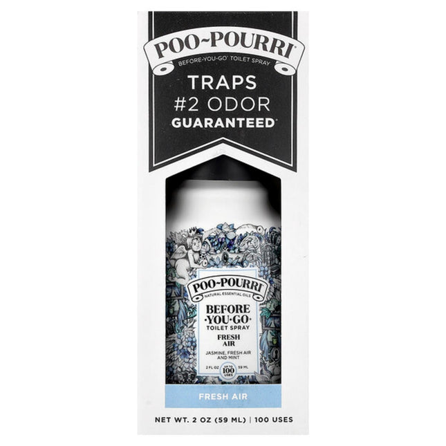 Poo-Pourri, Before-You-Go® Toilet Spray, Fresh Air 2 fl oz (59 ml) - back label with ingredients