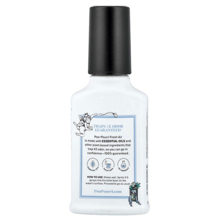 Poo-Pourri, Before-You-Go® Toilet Spray, Fresh Air 4 fl oz (118 ml) - back label with ingredients