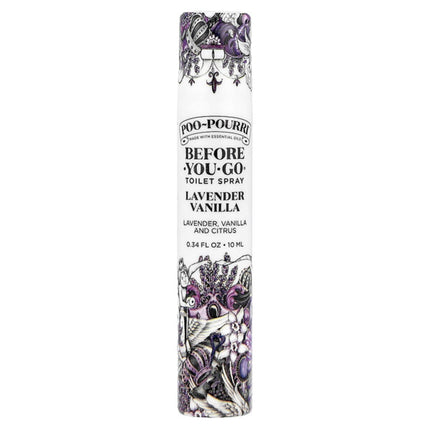 Poo-Pourri, Before-You-Go® Toilet Spray, Lavender Vanilla 0.34 fl oz (10 ml) - front of pack
