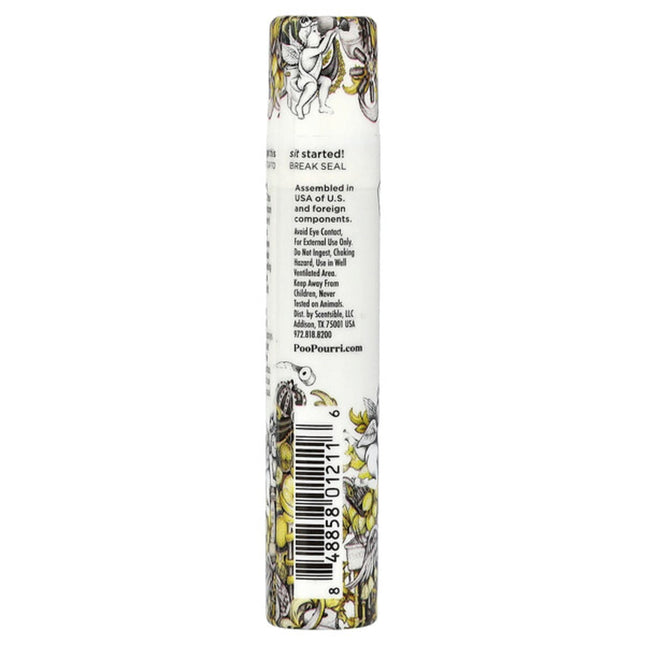 Poo-Pourri, Before-You-Go® Toilet Spray, Original Citrus 0.34 fl oz (10 ml) - back label with ingredients