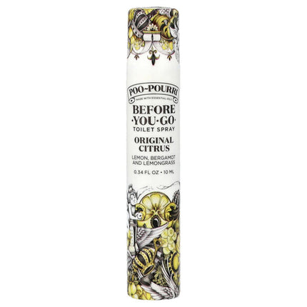 Poo-Pourri, Before-You-Go® Toilet Spray, Original Citrus 0.34 fl oz (10 ml) - front of pack