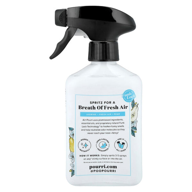 Poo-Pourri, Multi-Use Air & Fabric Freshener, Fresh Air, 11 fl oz (325 ml)  - back label with ingredients