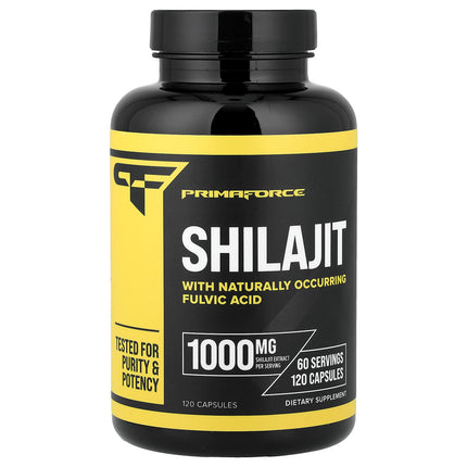 Primaforce Shilajit 120 Capsules 500 mg - front of bottle