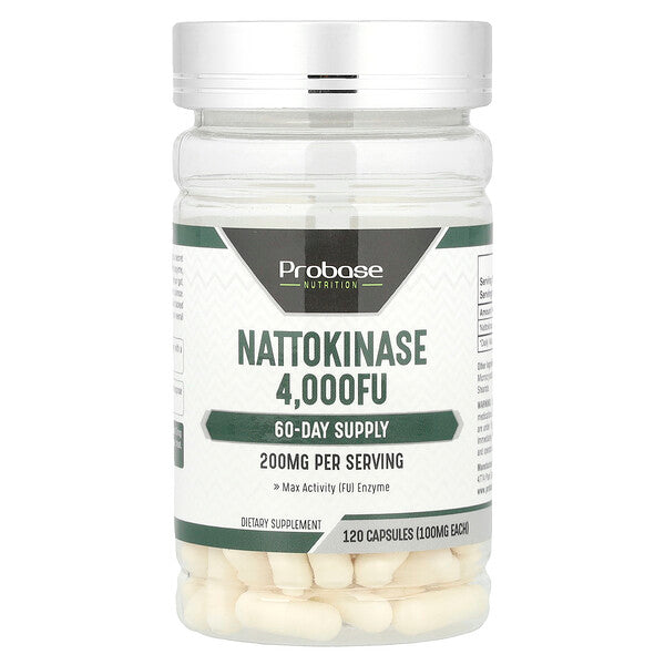 Probase Nutrition Nattokinase 120 Capsules bottle front label