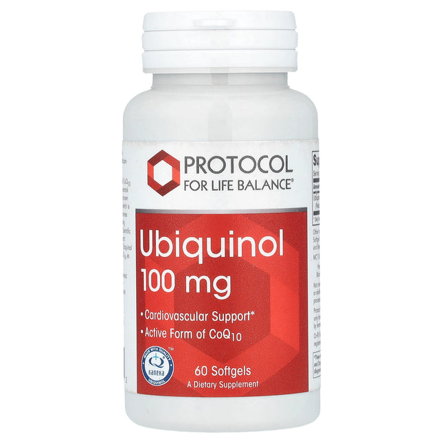 Protocol for Life Balance Ubiquinol 100 mg bottle front, 60 softgels