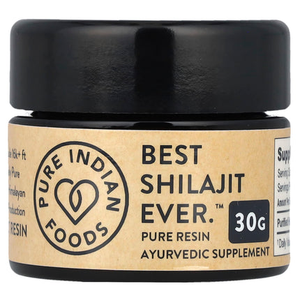 Pure Indian Foods Best Shilajit Ever 30 g - front of jar