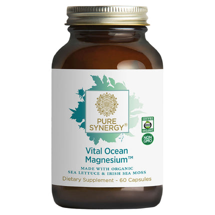 Pure Synergy Vital Ocean Magnesium 60 capsules bottle, front of pack