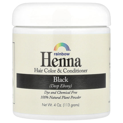 Rainbow Research Henna Hair Colour Black 4 oz (113 g) – front of pack