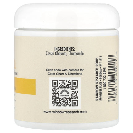 Rainbow Research Henna Hair Colour Blonde 4 oz (113 g) – back label with ingredients and directions