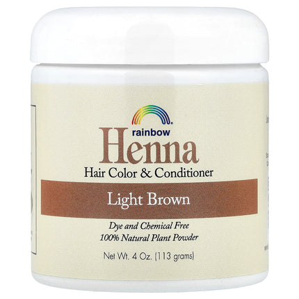 Rainbow Research Henna Hair Colour Light Brown 4 oz (113 g) – front of pack
