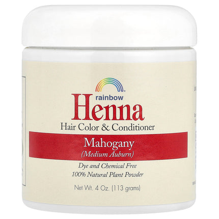 Rainbow Research Henna Hair Colour Mahogany (Medium Auburn) 4 oz (113 g) – front of pack