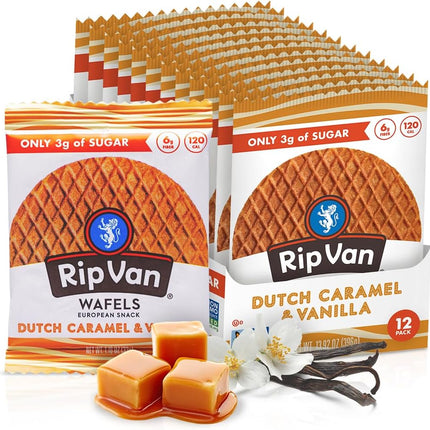 Rip Van Stroopwafels caramel and vanilla healthy snacks 12 count