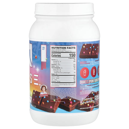 Ryse Loaded Protein Cosmic Brownies 1 kg tub, back label with nutrition facts