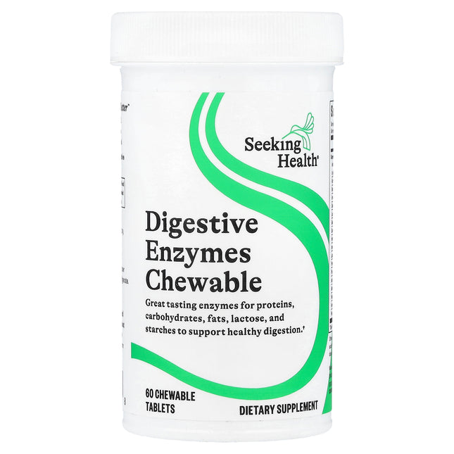 Seeking Health Digestive Enzymes Chewable 60 chewable tablets bottle, front of pack