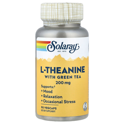 Solaray L-Theanine With Green Tea, 90 Veg Caps - product front