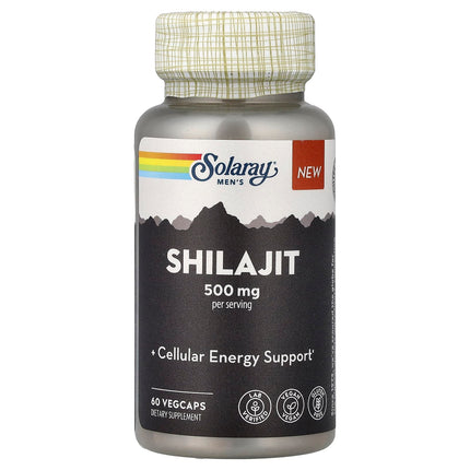 Solaray Men's Shilajit 60 VegCaps 250 mg - front of bottle
