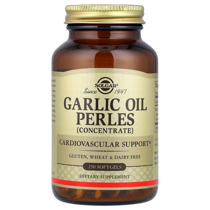 Solgar Garlic Oil Pearls Concentrate 250 Softgels - front of bottle