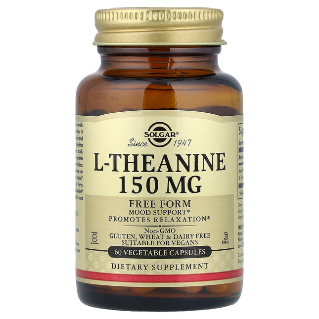 Solgar L-Theanine, Free Form, 150 mg, 60 Vegetable Capsules - product front