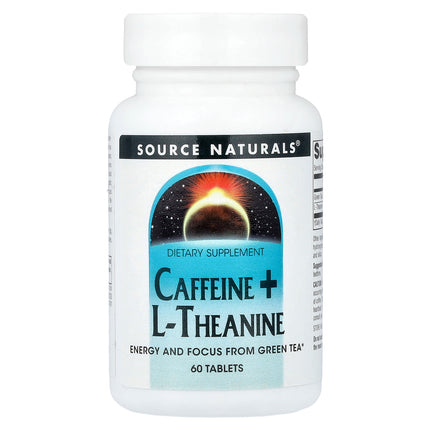 Source Naturals Caffeine + L-Theanine, 60 Tablets - product front