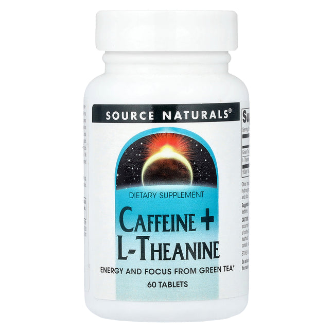 Source Naturals Caffeine + L-Theanine, 60 Tablets - product front