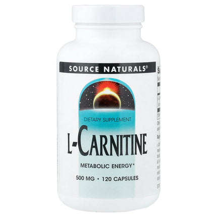 Source Naturals L-Carnitine, 500 mg 120 Capsules - front of pack