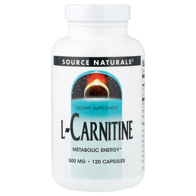 Source Naturals L-Carnitine, 500 mg 120 Capsules - front of pack