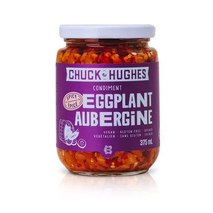 Chuck Hughes spicy eggplant in 375ml jars