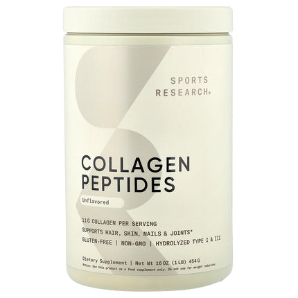 Sports Research Collagen Peptides, Unflavoured - Front of pack