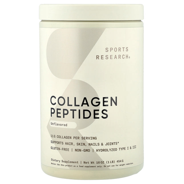 Sports Research Collagen Peptides, Unflavoured - Front of pack