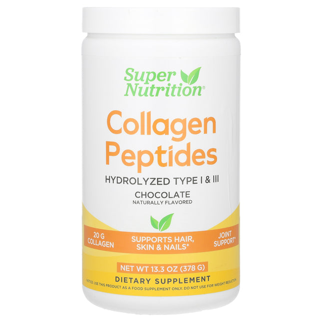 Super Nutrition Collagen Peptides, Chocolate - Front of pack