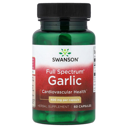 Swanson Vitamins Full Spectrum Garlic 400 mg 60 Capsules - front of bottle