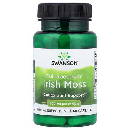 Swanson Full Spectrum Irish Moss 400 mg 60 capsules bottle, front of pack