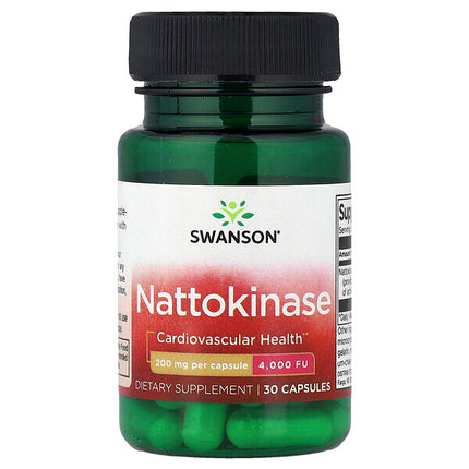 Swanson Nattokinase 200mg 30 Capsules bottle front label