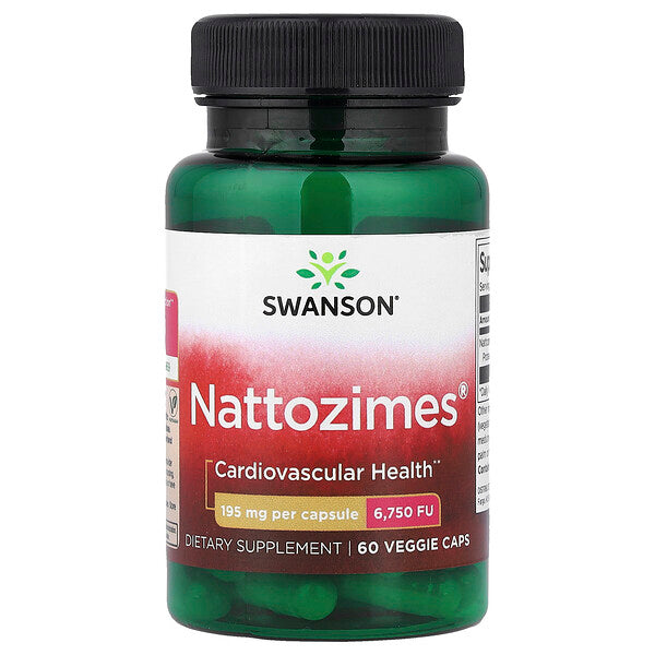 Swanson Nattozimes 195mg 60 Veggie Caps bottle front label
