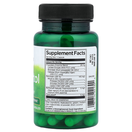Swanson Vitamins Digestitol bottle back label with supplement facts and ingredients