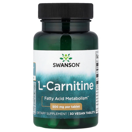 Swanson Vitamins L-Carnitine 30 Vegan Tablets - front of pack